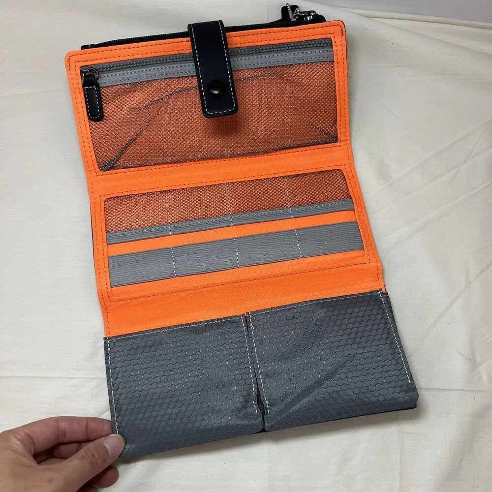 New Harley-Davidson Leather Travel Tech Tri-fold Organizer Mens Wallet